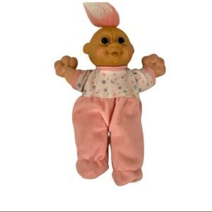 Vintage Russ Troll Kidz Baby in Sleeper 9" Stuffed Doll Collectible Toy Plush